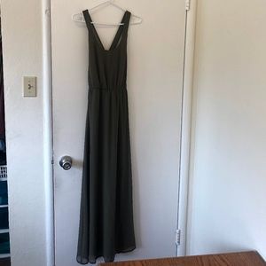 Zara Long Green Special Occasion Dress With Tulle